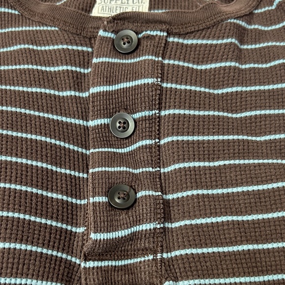Mossimo Supply Co. Black and Teal Striped Henley - Picture 5 of 5